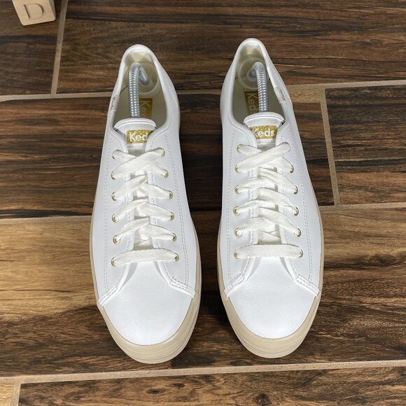 Keds Triple Up Womens Size 11 Shoes White Leather Lace Up Platform Sneaker - Picture 12 of 13